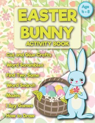 Book cover for Easter Bunny activity book age 4-8