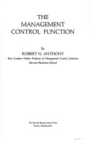 Book cover for Management Control Function