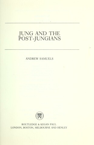 Book cover for Jung and the Post-Jungians