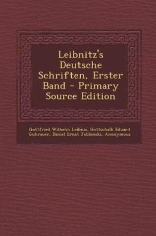 Cover of Leibnitz's Deutsche Schriften, Erster Band