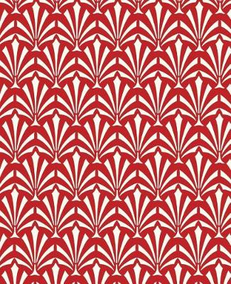 Cover of Art Deco Pattern Design School Composition Book White Red 130 Pages