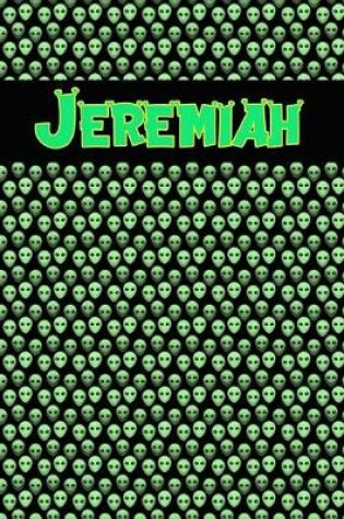 Cover of 120 Page Handwriting Practice Book with Green Alien Cover Jeremiah