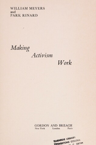 Cover of Making Activism Work