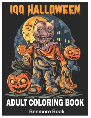 Cover of 100 Halloween Adult Coloring Book