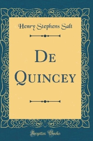 Cover of de Quincey (Classic Reprint)