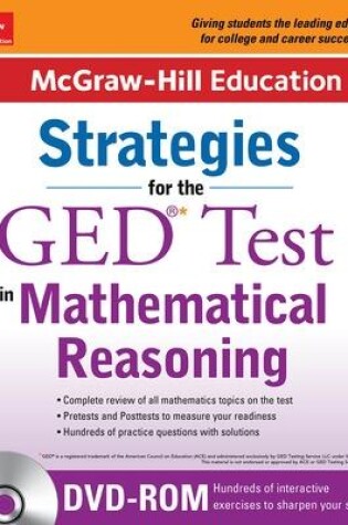 Cover of McGraw-Hill Education Strategies for the GED Test in Mathematical Reasoning with CD-ROM