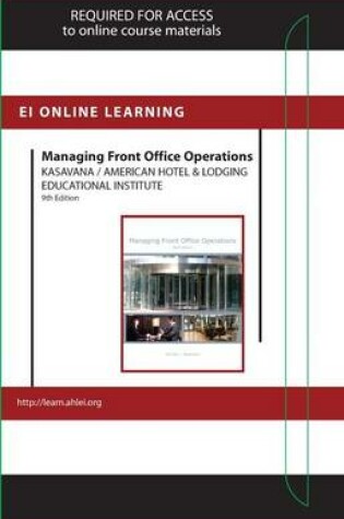 Cover of Managing Front Office Operations Online Component (Ahlei) -- Access Card