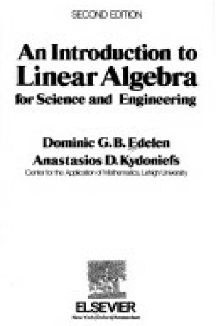 Cover of An Introduction to Linear Algebra for Science and Engineering