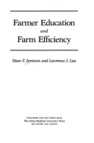 Cover of Farmer Education and Farm Efficiency