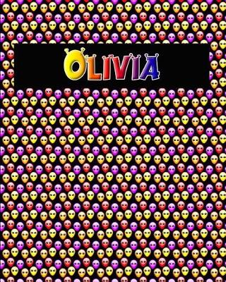 Book cover for 120 Page Handwriting Practice Book with Colorful Alien Cover Olivia