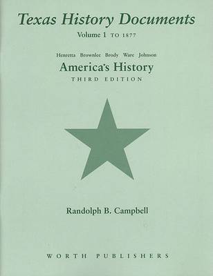 Book cover for Texas DOC Vol 1 T/A Amer Hist 3e Henretta