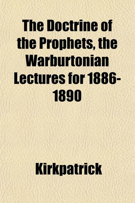 Book cover for The Doctrine of the Prophets, the Warburtonian Lectures for 1886-1890