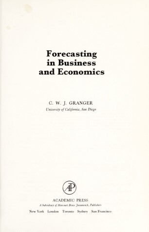 Book cover for Forecasting in Business and Economics