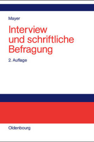 Cover of Interview Und Schriftliche Befragung