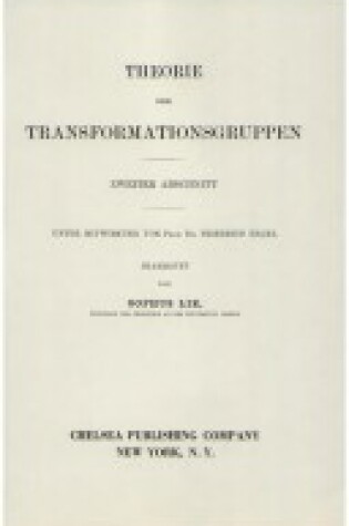 Cover of Theorie Der Transformationsgruppen