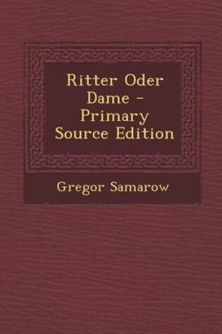 Cover of Ritter Oder Dame