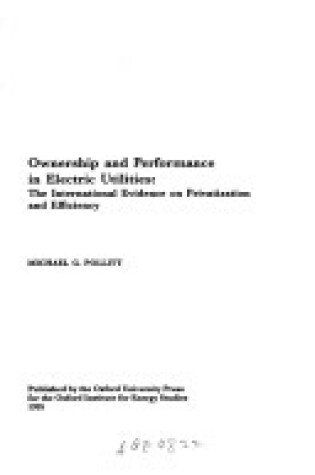 Cover of Ownership and Performance in Electric Utilities