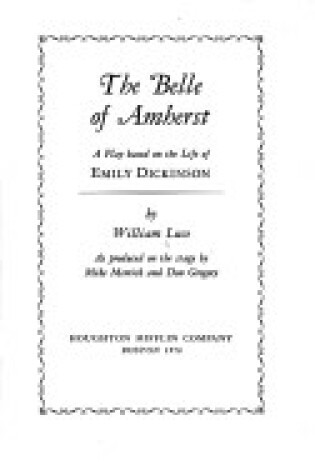 Cover of Belle of Amherst