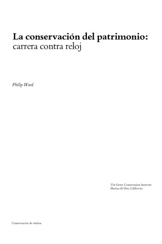 Cover of La Conservacion del Patrimonio