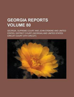 Book cover for Georgia Reports Volume 80