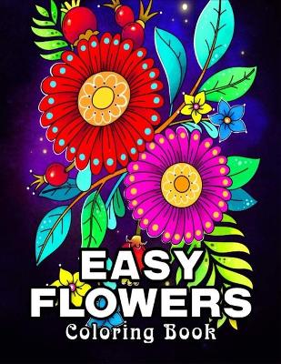 Book cover for Easy Flowers Coloring Book