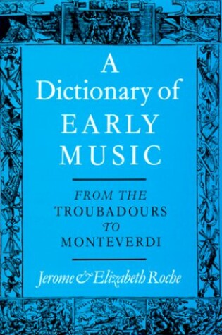 Cover of Dictionary of Early Music