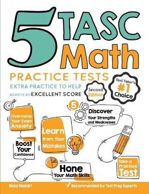 Book cover for 5 TASC Math Practice Tests