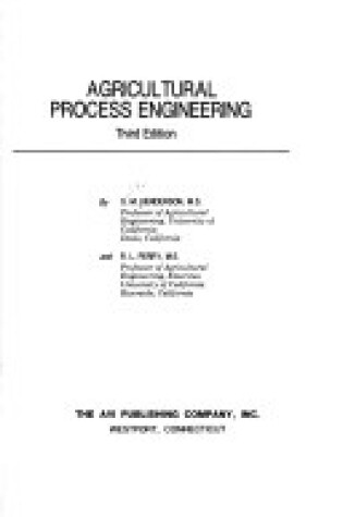 Cover of Agricultural Process Engineering