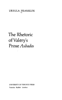 Book cover for Rhetoric of Valery's Prose "Aubades"