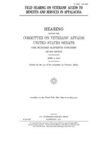 Cover of Field hearing on veterans' access to benefits and services in Appalachia