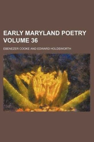 Cover of Early Maryland Poetry Volume 36