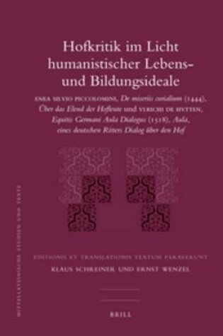 Cover of Hofkritik im Licht humanistischer Lebens- und Bildungsideale