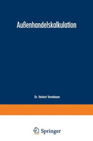 Cover of Außenhandelskalkulation