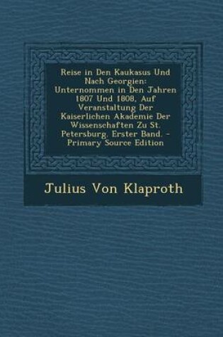 Cover of Reise in Den Kaukasus Und Nach Georgien