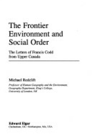 Cover of The Frontier Environment and Social Order