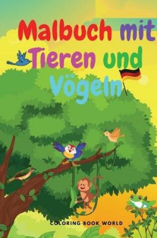 Malbuch mit Tieren und Vögeln