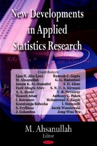 Cover of New Developments in Applied Statistics Research