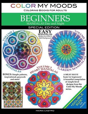 Book cover for Color My Moods Coloring Books for Adults, Mandalas Day and Night for BEGINNERS / Double Size