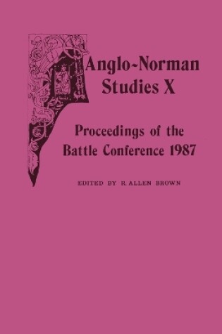 Cover of Anglo-Norman Studies X