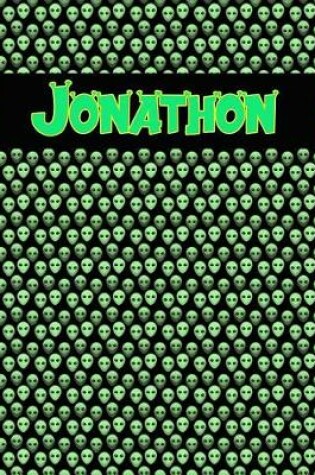 Cover of 120 Page Handwriting Practice Book with Green Alien Cover Jonathon