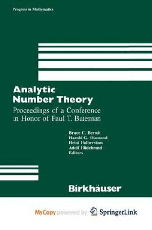 Cover of Analytic Number Theory