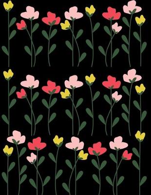 Book cover for Floral Pattern Red Yellow Pink Flowers Notebook