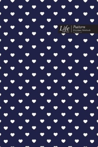 Cover of Hearts Pattern Composition Notebook, Dotted Lines, Wide Ruled Medium Size 6 x 9 Inch (A5), 144 Sheets Blue Cover