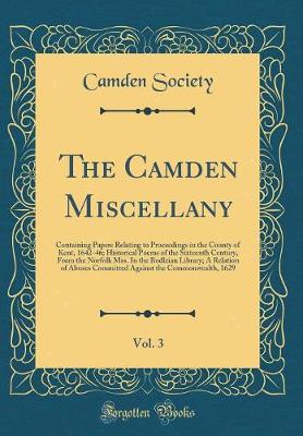 Book cover for The Camden Miscellany, Vol. 3