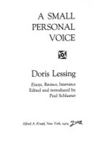 Cover of A Small Personal Voice