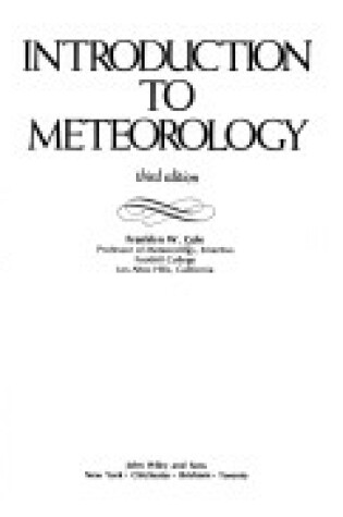 Cover of Introduction to Meteorology 3e