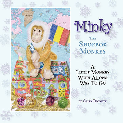 Book cover for Minky the Shoebox Monkey - A Little Monkey with a Long Way to Go