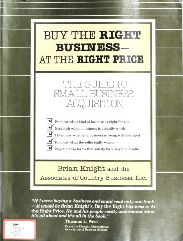 Book cover for Buy the Right Business - At the Right Price