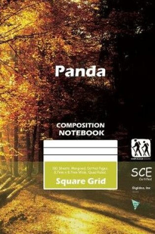 Cover of Panda Square Grid, Quad Ruled, Composition Notebook, 100 Sheets, Large Size 8 x 10 Inch Dark Forest III
