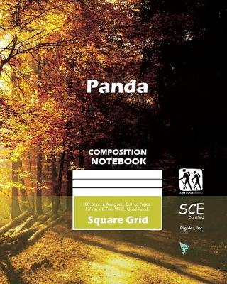 Book cover for Panda Square Grid, Quad Ruled, Composition Notebook, 100 Sheets, Large Size 8 x 10 Inch Dark Forest III